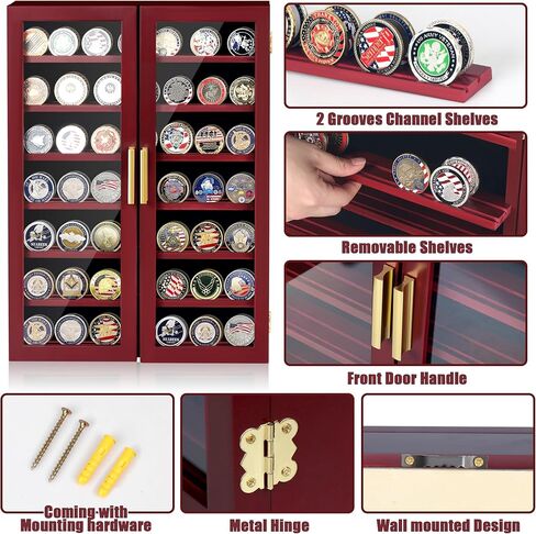 حامل حافظة عملات معدنية مقاس 14 × 19، حامل عملات معدنية عسكرية من 7 طبقات مع أرفف أخاديد قابلة للإزالة، حافظة عرض ميداليات عسكرية، صندوق ظلال للبوكر، الرقائق، المقتنيات، الدبوس in Kuwait