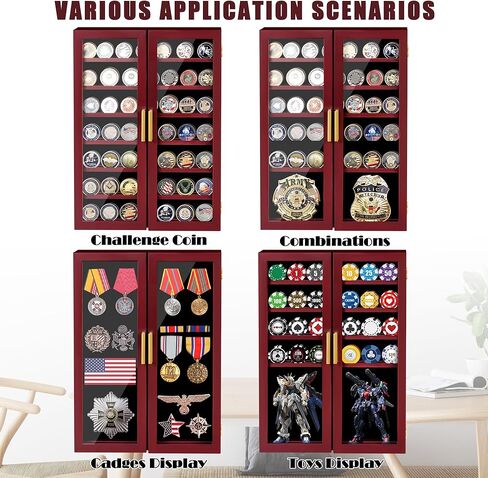 حامل حافظة عملات معدنية مقاس 14 × 19، حامل عملات معدنية عسكرية من 7 طبقات مع أرفف أخاديد قابلة للإزالة، حافظة عرض ميداليات عسكرية، صندوق ظلال للبوكر، الرقائق، المقتنيات، الدبوس in Kuwait