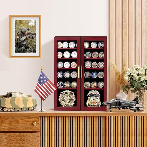 حامل حافظة عملات معدنية مقاس 14 × 19، حامل عملات معدنية عسكرية من 7 طبقات مع أرفف أخاديد قابلة للإزالة، حافظة عرض ميداليات عسكرية، صندوق ظلال للبوكر، الرقائق، المقتنيات، الدبوس in Kuwait