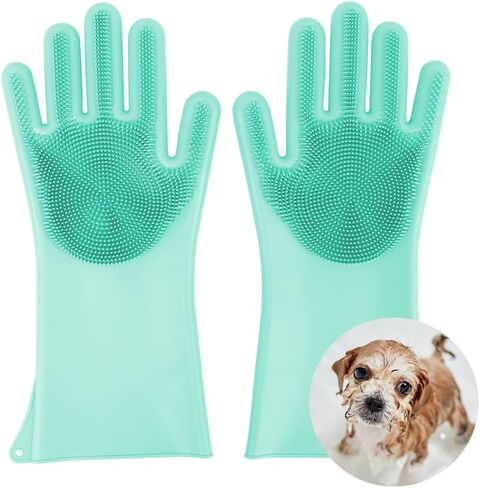 قفازات العناية بالحيوانات الأليفة من كومفيت لإزالة شعر الكلاب، فرشاة للقطط لتساقط الشعر والاستحمام والتدليك للجرو والقطط، سيليكون صالح للطعام (أرجواني) in Kuwait