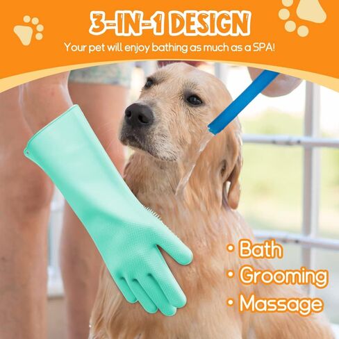 قفازات العناية بالحيوانات الأليفة من كومفيت لإزالة شعر الكلاب، فرشاة للقطط لتساقط الشعر والاستحمام والتدليك للجرو والقطط، سيليكون صالح للطعام (أرجواني) in Kuwait