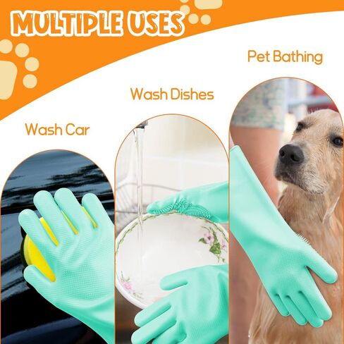 قفازات العناية بالحيوانات الأليفة من كومفيت لإزالة شعر الكلاب، فرشاة للقطط لتساقط الشعر والاستحمام والتدليك للجرو والقطط، سيليكون صالح للطعام (أرجواني) in Kuwait