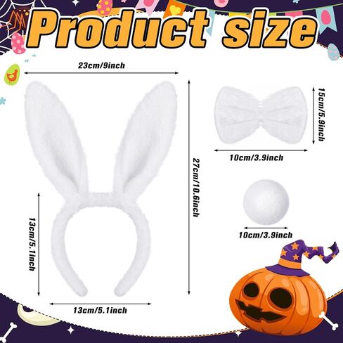 WILLBOND 27 Pieces Dalmatian Costume Set Dog Ear Headband Elastic Bowtie Tail for Halloween Cosplay Costume Party Decoration in Saudi Arabia