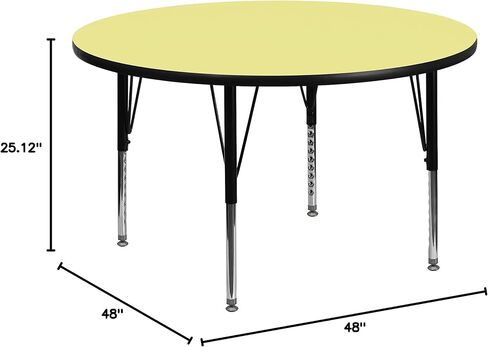 طاولة أنشطة Flash Furniture Wren مقاس 48 بوصة من خشب البلوط الحراري - أرجل قصيرة قابلة لتعديل الارتفاع in Kuwait