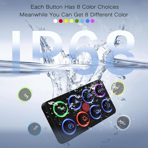 MaySpare Switch Panel Upgraded Multicolored Toggle Momentary Pulse Switch Panel,Electronic Relay System for Yachts Trucks Off-Road Vehicles RVs SUVs UTVs ATVs- IP68 Waterproof (8 Gang Switch Panel) in Kuwait