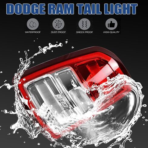 مجموعة مصابيح خلفية Goopool متوافقة مع دودج رام 1500 2019 2020 2021 2022 2023 مصابيح خلفية للراكب الأيمن بدون نقطة عمياء # CH2801221 55112988AE in Kuwait