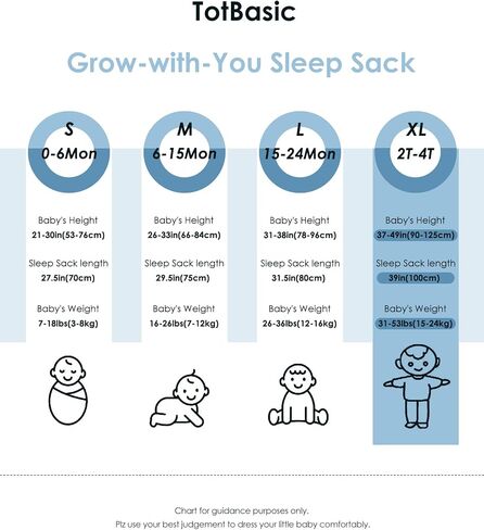 Extra Large Toddler Sleep Sack for 24-36-48 Months, Light Summer Wearable Blanket Sleeping Bag, 2 Pack in Kuwait