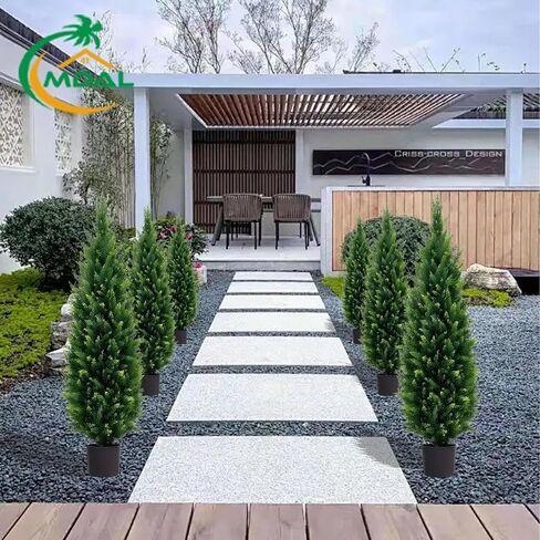 5ft Artificial Topiary Trees Beautiful Realistic Faux Cedar Pines UV Protection for Indoor Outdoor Front Porch Decorate (Christmas Tree*2) in Saudi Arabia