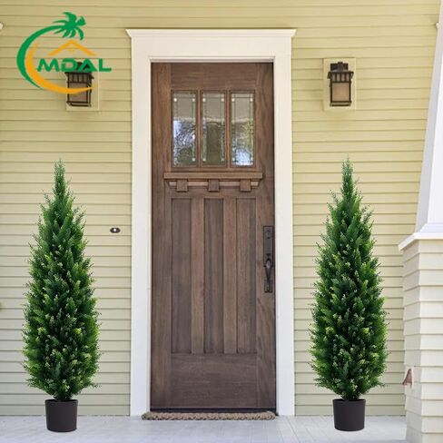 5ft Artificial Topiary Trees Beautiful Realistic Faux Cedar Pines UV Protection for Indoor Outdoor Front Porch Decorate (Christmas Tree*2) in Saudi Arabia
