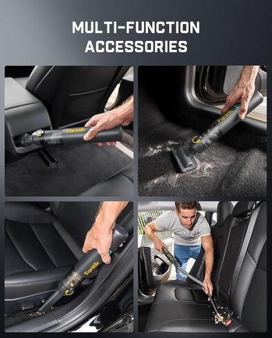 Fanttik Slim V8 Mate Cordless Car Vacuum High Power, 12000Pa/30AW, RobustClean™ Mini Vacuum with Flexible Hose and Pet Brush, 2H Fast Charge, Portable Vacuum for Car Interior Home Cleaning in Saudi Arabia