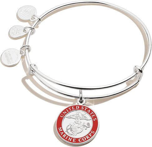 سوار Alex and Ani Collaborations قابل للتوسيع للنساء، سحر القوات المسلحة الأمريكية، لمسة نهائية لامعة، من 2 إلى 3.5 بوصة in Saudi Arabia