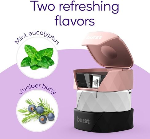 BURST Refillable Dental Floss Dispenser Set - Mint Eucalyptus Aroma - Expanding Floss - Stain-Absorbing, Woven Tooth Floss - Levender Case + 32 Yards Charcoal Floss in Saudi Arabia