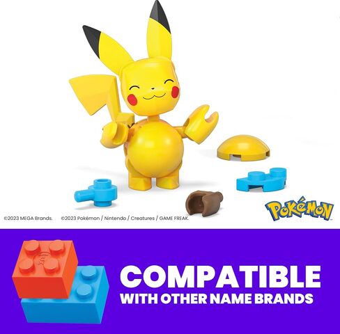 MEGA Pokémon Building Toys Set Pikachu & Zubat with 40 Pieces, 2 Poseable Characters and Poké Ball, 2 Inches Tall, for Kids in Saudi Arabia