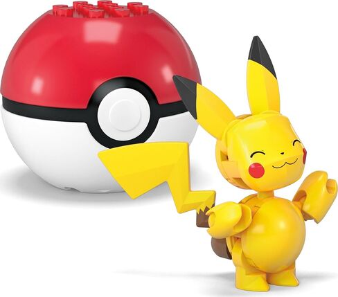 MEGA Pokémon Building Toys Set Pikachu & Zubat with 40 Pieces, 2 Poseable Characters and Poké Ball, 2 Inches Tall, for Kids in Saudi Arabia