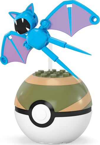 MEGA Pokémon Building Toys Set Pikachu & Zubat with 40 Pieces, 2 Poseable Characters and Poké Ball, 2 Inches Tall, for Kids in Saudi Arabia