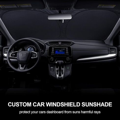 KMF Car Windshield Sun Shade مخصص مناسب لسيارة Toyota Camry 2018-2023، [ترقية 2024] مظلة عاكسة للنافذة الأمامية السميكة مع أكياس تخزين، واقي من الشمس قابل للطي يحجب الحماية الداخلية من الحرارة والشمس in Kuwait