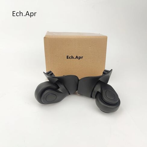 Ech.Apr 2 قطعة استبدال عجلات الأمتعة، عجلات استبدال حقيبة الأمتعة البلاستيكية، عجلات دوران 360 درجة لاستبدال حقيبة السفر، أسود in Saudi Arabia