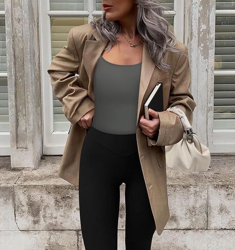 Ekouaer Women Long Sleeve Shirt Scoop Neck Tops Slim Fit Basic Top Thermal Undershirts Base Layer Tee in Saudi Arabia