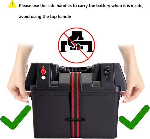 GarfatolRv Trolling Motor Battery Marine Boat Smart Battery Box مركز الطاقة مع موصلات أندرسون المزدوجة in Kuwait