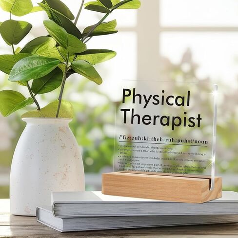 Physical Therapist Gifts for Women Men, Presents for Physical Therapist, Physical Therapist Definition Clear Acrylic Desk Decorative Sign for Home Office（4 x 4 Inches） in Saudi Arabia