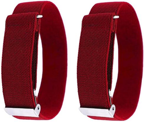 Aniler Unisex 2 Pieces 1 Pair Elastic Adjustable Solid Color Arm Bands Shirt Sleeve Holder Garters in Saudi Arabia