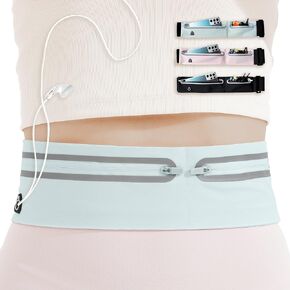 Slim Running Belt for Women Men for Phone,No Bounce Waterproof Reflective Adjustable Workout Fanny Pack,Phone Holder for Running Workout,Waist Pack Fits Most Cell Phones,Black