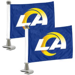 FANMATS 61885 Los Angeles Rams Ambassador Car Flags - 2 Pack Mini Auto Flags, 4in X 6in, Perfect for Hood or Trunk