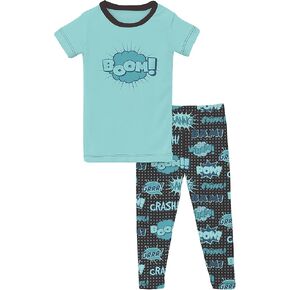 KicKee Pants baby-girls unisex-child Short Sleeve Pajama Set (Toddler/Little Kids)