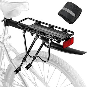 Rear bike rack,Bike Cargo Rack w/Fender & Large Size Reflective ,Quick Release Mountain Road Bicycle Rear Racks,Universal Adjustable Bike Luggage Touring Carrier Rack,Large Capacity Bike Pannier Rack