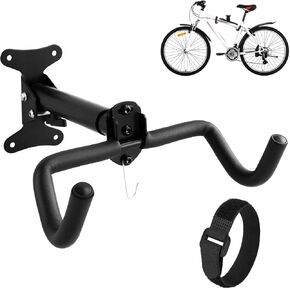 Bike Hanger Wall Mount, Heavy Duty Steel Bike Racks Storage Garage Adjustable Bicycle Hooks for Mountain Hybrid Road Bikes (Black 1 Pack)