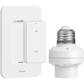 Remote Control Light Bulb Socket, 200FT Range Remote Light Socket, Wireless Wall Mounted Light Switch for Pull Chain Light Fixture, E26 E27 Lamp Socket, No Wiring Needed, FCC Listed