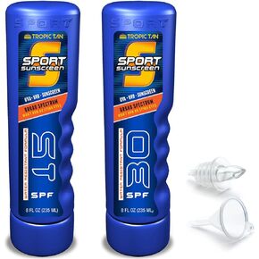 GoPong Sport Bottle Sunscreen Flask 2 Pack, Includes Funnel and Liquor Bottle Pour Spout