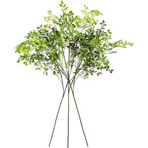 CEWOR Faux Branches Artificial Plants 3PCS 43.3 Inch Green Nandina Faux Plants for Wedding Shop Garden Office Home Décor Greenery Stems for Vase