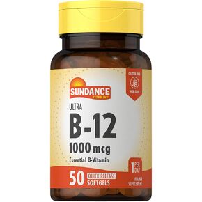 Sundance Vitamin B12 | 1000 mcg | 50 Quick Release Softgels | Non-GMO and Gluten Free Supplement