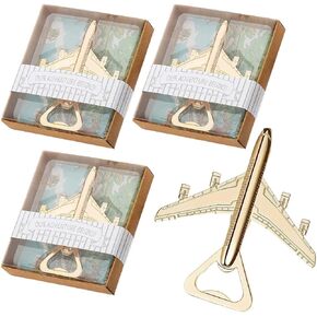 24 قطعة فتاحة زجاجات على شكل طائرة لمفضلات الزفاف بالطائرة الهوائية فتاحات زجاجات البيرة للضيوف أو الهدايا التذكارية أو الزينة in Kuwait