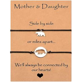 أساور الأم والابنة هدايا عيد الأم للأم والابنة، الأم وأنا أساور مطابقة القلب هدية الابنة من الأم، هدايا مجوهرات عيد الميلاد للنساء (قلب مطابق) in Kuwait