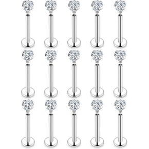 Yaalozei 20G 16G 14G 12G Mix Size lip Rings 316L Stainless Steel Labret Monroe Studs Piercing 8mm 10mm 12mm Bar Length