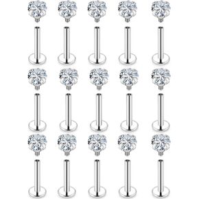 Yaalozei 20G 16G 14G 12G Mix Size lip Rings 316L Stainless Steel Labret Monroe Studs Piercing 8mm 10mm 12mm Bar Length