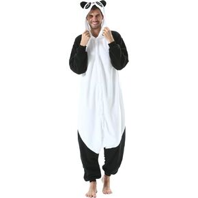 DELEY Women Men Halloween Onesie Adult Pajamas Animal Cosplay Costume Homewear Sleepwear Jumpsuit,Kungfu Panda