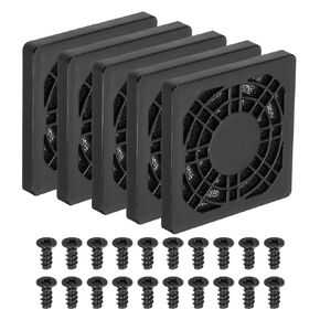 PATIKIL 120mm Fan Grill with Screws, 5 Pack ABS Resin Frame Ventilator Grill Protector Mesh Dustproof Case Cover for Computer PC, Black