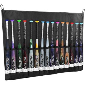 منظم مخبأ البيسبول، حقيبة مضرب معلقة لمدربي وفريق البيسبول والكرة اللينة، حامل 15 مضرب لسياج المخبأ، أسود in Kuwait