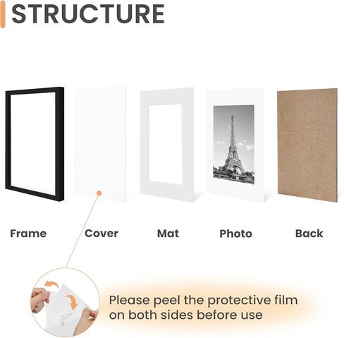 upsimples 9 حزمة إطار الصورة 12 × 12 إطار جدار معرض مجموعة مع حصيرة ل 8 × 8 أو 12 × 12 بدون حصيرة، إطار صورة مربع أسود ديكور جدار الكولاج لتعليق المنزل in Saudi Arabia