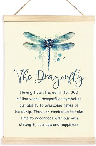 CGBHW إطار شماعات ملصق اليعسوب الإيجابي، ديكور عاشق اليعسوب الملهم، ملصقات حشرات الطبيعة، ديكور جداري فني معلق للمنزل، المزرعة، الحمام، غرفة النوم، مكتب الديكور in Kuwait