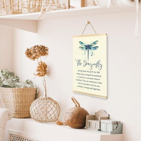 CGBHW إطار شماعات ملصق اليعسوب الإيجابي، ديكور عاشق اليعسوب الملهم، ملصقات حشرات الطبيعة، ديكور جداري فني معلق للمنزل، المزرعة، الحمام، غرفة النوم، مكتب الديكور in Kuwait