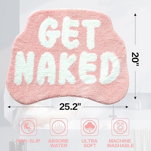 Get Naked Bath Mat, Cute Bathroom Rug for Bathroom Mat, rregular Non Slip Shower Floor MatUltra Soft Mat Funny Bathroom Decor (Black) in Saudi Arabia