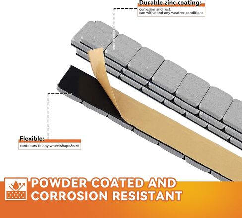 أوزان عجلة لاصقة 1/4 أونصة، أسود، أوزان عجلة لاصقة 1/4 أونصة، صندوق مكون من 24 شريطًا، 12 قطعة لكل شريط (72 أونصة/عبوة) in Kuwait
