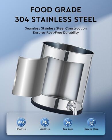 CO-Z Gravity-Fed Water Filter System, 2.25 Gallons Countertop Water Filtration System, 304 Stainless Steel Gravity Water Purifier with 2 Carbon Filters & Water Spigot, NSF/ANSI 42 Certification in Saudi Arabia