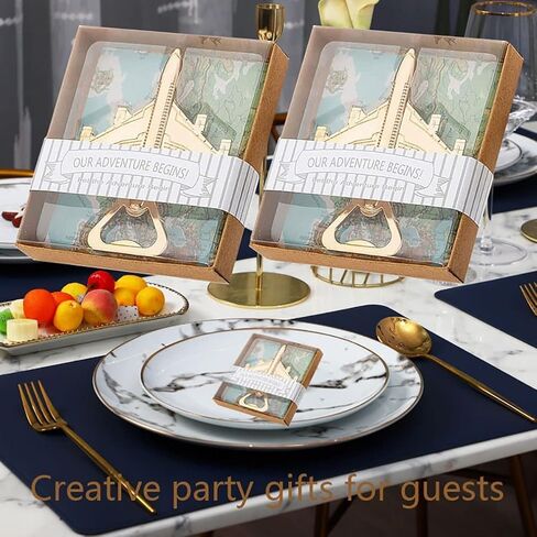 24 قطعة فتاحة زجاجات على شكل طائرة لمفضلات الزفاف بالطائرة الهوائية فتاحات زجاجات البيرة للضيوف أو الهدايا التذكارية أو الزينة in Kuwait