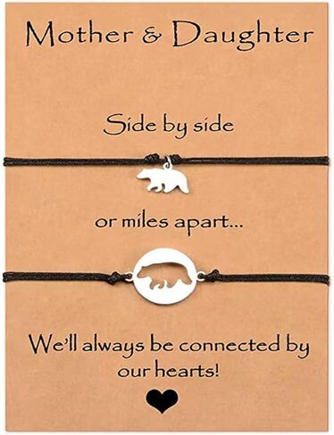 أساور الأم والابنة هدايا عيد الأم للأم والابنة، الأم وأنا أساور مطابقة القلب هدية الابنة من الأم، هدايا مجوهرات عيد الميلاد للنساء (قلب مطابق) in Kuwait