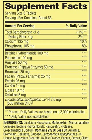 Probiotic Supplement with Digestive Enzymes for Men and Women, 200 Tablets - includes Acidophilus, and Prebiotics for Gut Health and Digestive Support | Spring Valley Probiotics Multi-Enzyme in Saudi Arabia